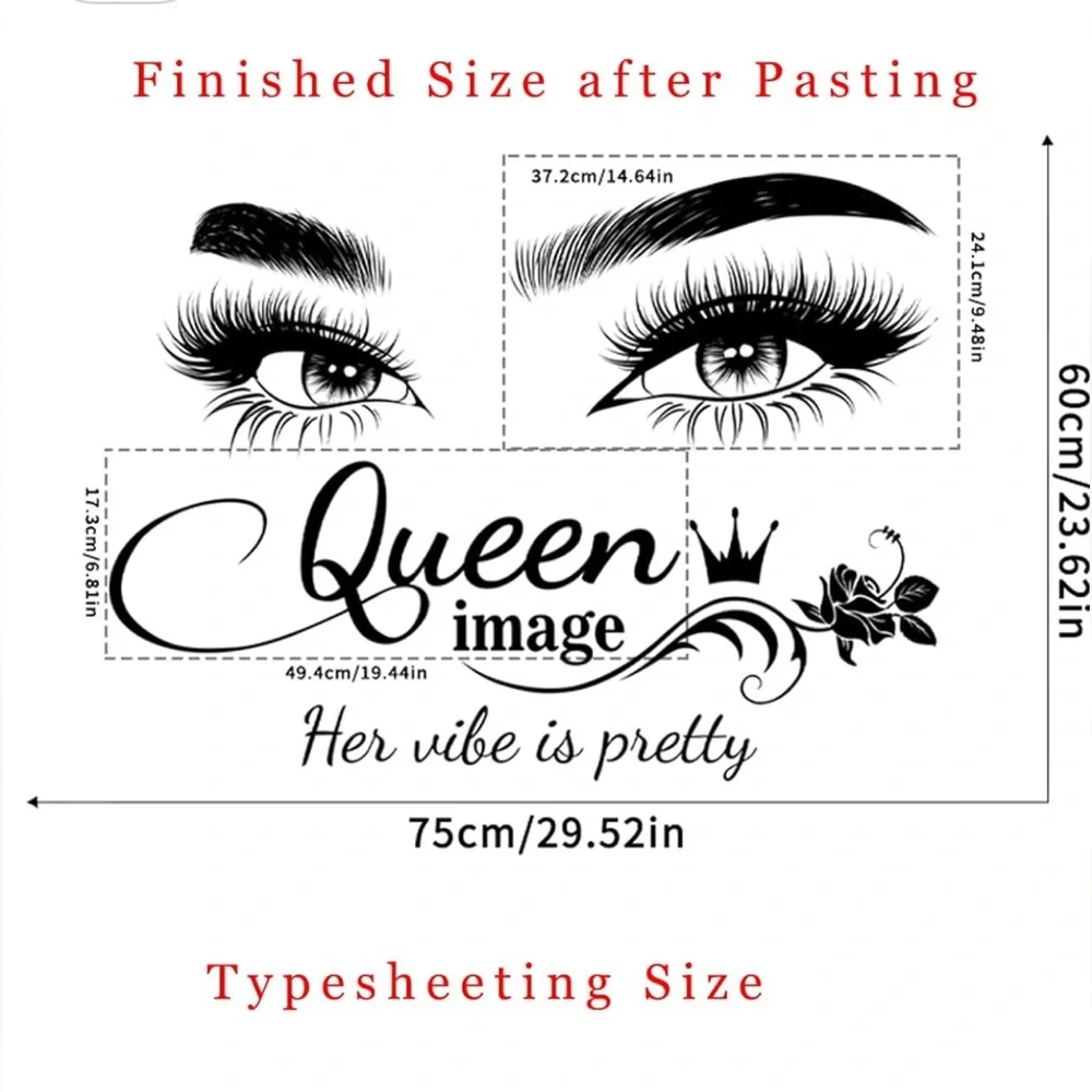 Queen Vibes Inspirational Wall Sexy Eyes Motivational Words Stickers Decoration